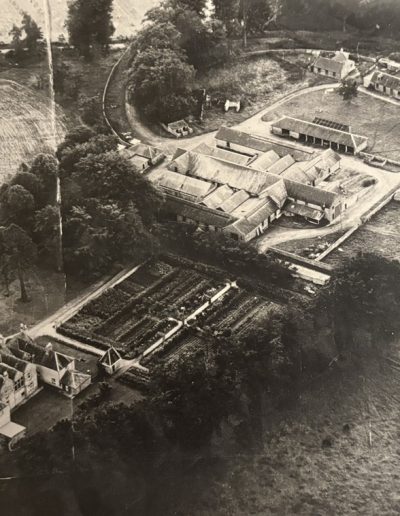 Aerial shot of the old steading at Westfield c1950