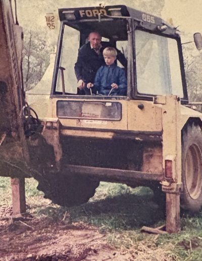 Hugh and Johnnie in “the new digger” early 90s