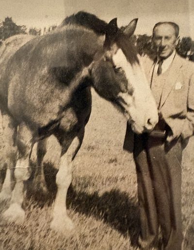 Hugh’s grandfather, Hugh Chapman Maclean, with his working horse